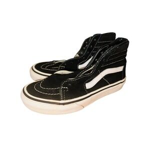 X2 Vans Hi Top Sk8 Shoes Kids Size 13 Black With White Stripe Classic